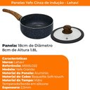 Ver imagem 7 de Panela Antiaderente Revestimento Cerâmico de Indução Granito Cinza Yafo 18cm - Lehaví