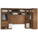 Ver imagem 2 de Guarda Roupa Dormitório Modulado Irlanda Casal/queen Canto - Amêndola Touch e Branco - Roupeiro Demo