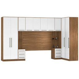 Guarda Roupa Dormitório Modulado Irlanda Casal/queen Canto - Amêndola Touch e Branco - Roupeiro Demo - 7
