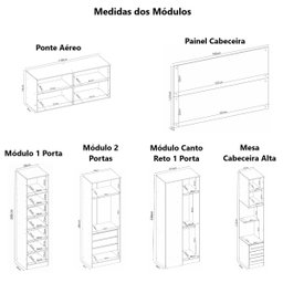 Guarda Roupa Dormitório Modulado Irlanda Casal/queen Canto - Amêndola Touch e Branco - Roupeiro Demo - 6