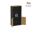 Ver mais imagens de Armário para Escritório 2 Portas Pivotante Cinza/Preto/Samba