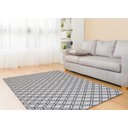Ver imagem 1 de Tapete Para Sala ou Quarto Antiderrapante 1,50M x 1,32M Geométrico Branco e Preto