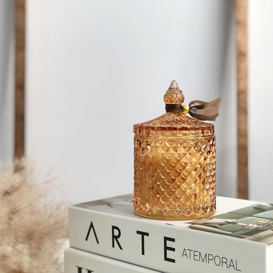 Vela Aromática Perfumada Bamboo Pote Vidro Luxo 180g Cera de Coco