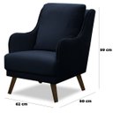 Ver imagem 3 de Poltrona Decorativa Sarah Veludo Azul Marinho