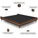 Ver imagem 4 de Cabeceira Casal Nilo 195cm com Cama Pés Madeira Suném P05 Couríssimo Marrom Bouclê Cru - Lyam