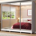 Ver imagem 1 de Guarda-roupa Casal 100% Mdf Madesa Royale 3 Portas de Correr com Espelho com Pés