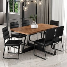 Conjunto Sala de Jantar 6 Cadeiras Charlotte Carraro   - 1