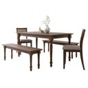 Ver imagem 1 de Mesa de Jantar 2 Bancos 2 Cadeiras Rubi Madeira Macica Taeda Cafe Festra