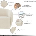 Ver imagem 3 de Conjunto 1 Sofá Living 180cm e 1 Poltrona Decorativa Sala de Estar Íbis Encosto Fixo Bouclê Off Whit