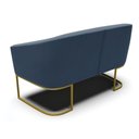 Ver imagem 4 de Sofá Namoradeira 2 Lugares Base Industrial Dourado Stella Suede D03 - D'Rossi Cor Azul Marinho