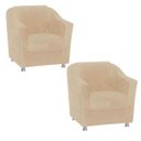 Ver imagem 1 de Kit 2 Poltronas Decorativas Luiza Animale Bege
