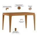 Ver imagem 3 de Mesa Retangular Claris 120cm Ypê N01 com 4 Cadeiras Nadja Linho Cru - Lyam Decor