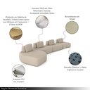 Ver imagem 3 de Sofá Ilha Sala de Estar Dakota 4 Módulos 626cm Encostos Almofadas Soltas Veludo Bege G33 - Gran Belo