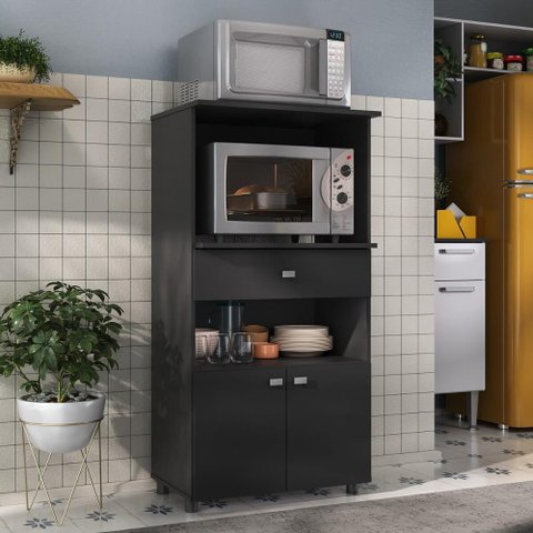 Balcão Multimóveis Multiuso Forno e Microondas Branco Ref. 4060g 2 Portas e 1 Gaveta