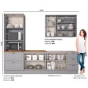 Ver imagem 2 de Cozinha Completa 4 Peças Com Aéreo 3 Portas Com Vidro Amy Casa 812