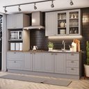 Ver imagem 1 de Cozinha Completa 4 Peças Com Aéreo 3 Portas Com Vidro Amy Casa 812