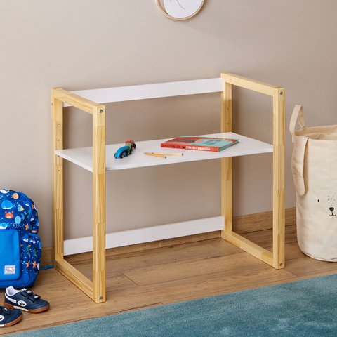 Mesa Infantil Desenho Regulável Madeira Montessoriana Suza Natural Branco Idimex