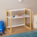 Ver imagem 1 de Mesa Infantil Desenho Regulável Madeira Montessoriana Suza Natural Branco Idimex