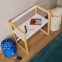 Ver imagem 2 de Mesa Infantil Desenho Regulável Madeira Montessoriana Suza Natural Branco Idimex
