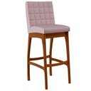 Ver imagem 3 de Kit 04 Banquetas Altas Para Cozinha Sala de Jantar Fixa Mila B04 Suede Rosê - Lyam Decor