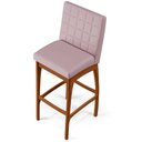 Ver imagem 7 de Kit 04 Banquetas Altas Para Cozinha Sala de Jantar Fixa Mila B04 Suede Rosê - Lyam Decor