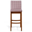 Ver imagem 5 de Kit 04 Banquetas Altas Para Cozinha Sala de Jantar Fixa Mila B04 Suede Rosê - Lyam Decor