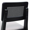 Ver mais imagens de Banqueta Gabi Madeira Maciça Encosto Anatômico c/ Telinha e Assento Estofado c/ 68cm Altura - Preto 