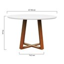 Ver imagem 4 de Mesa de Jantar Tampo com Vidro Madri Madeira Maciça - Amêndoa Tampo Ø150 Branco-vidro Branco