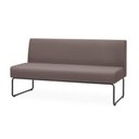 Ver imagem 1 de Sofa Pix Assento Courino Cinza Escuro Base Aco Preto - 55117