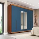 Ver imagem 1 de Guarda Roupa Casal 6 Portas 240cm com Espelho Madrid Politorno Móveis