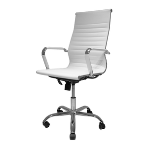 Cadeira de Escritório Ergonômica Simples Stripes Presidente Esteirinha Home Office Branca