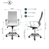 Cadeira de Escritório Ergonômica Simples Stripes Presidente Esteirinha Home Office Branca - 6