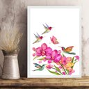 Ver imagem 2 de Quadro Pássaros Beija-flores 24x18cm:moldura Preta