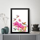 Ver imagem 1 de Quadro Pássaros Beija-flores 24x18cm:moldura Preta