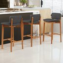 Ver imagem 7 de Kit 04 Banquetas Alta para Cozinha Sala de Jantar Bar Dara L02 Linho Cinza Escuro - Lyam Decor