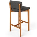 Ver imagem 2 de Kit 04 Banquetas Alta para Cozinha Sala de Jantar Bar Dara L02 Linho Cinza Escuro - Lyam Decor