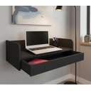 Ver imagem 1 de Escrivaninha Bancada Suspensa com Gaveta Mesa Notebook Preto