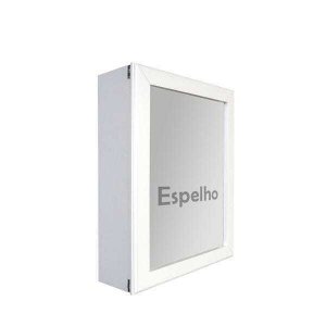 Armário Aéreo para Banheiro com Espelho Espelheira Branco Laca