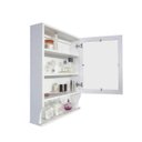 Ver imagem 4 de Armário Aéreo para Banheiro com Espelho Retrô Espelheira Branco Laca