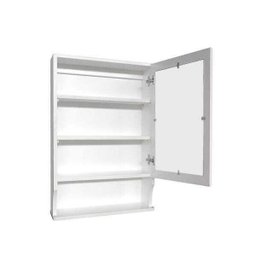 Armário Aéreo para Banheiro com Espelho Retrô Espelheira Branco Laca - 5