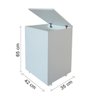 Porta Ração Caixa Dispenser com rodízios Pet para Armazenar até 25 Kg Branco - 3
