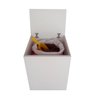 Porta Ração Caixa Dispenser com rodízios Pet para Armazenar até 25 Kg Branco - 5