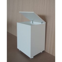 Porta Ração Caixa Dispenser com rodízios Pet para Armazenar até 25 Kg Branco - 7