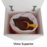Porta Ração Caixa Dispenser com rodízios Pet para Armazenar até 25 Kg Branco - 2