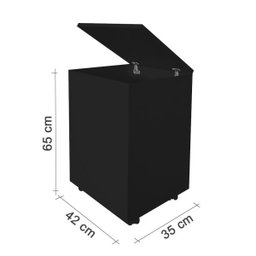 Porta Ração Caixa Dispenser com rodízios Pet para Armazenar até 25 Kg Preto - 4