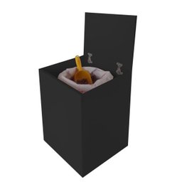 Porta Ração Caixa Dispenser com rodízios Pet para Armazenar até 25 Kg Preto - 1