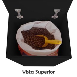 Porta Ração Caixa Dispenser com rodízios Pet para Armazenar até 25 Kg Preto - 2