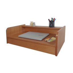 Escrivaninha Bancada Suspensa com Gaveta Mesa Notebook Madeira Natural - 2