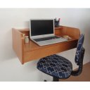 Ver imagem 2 de Escrivaninha Bancada Suspensa com Gaveta Mesa Notebook Madeira Natural