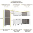 Ver imagem 3 de Armário de Cozinha Completa 8 peças Xangai Soul Multimóveis Branco/Lacca Fumê